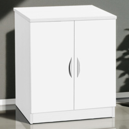 R White Cabinets 2 Door White Desk Height Cupboard