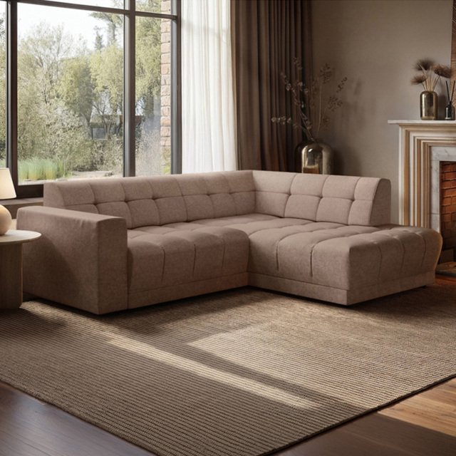 SOLACE+CO Asta Brown 3 Seater Right Corner Sofa - image 1