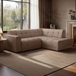 SOLACE+CO Asta Brown 3 Seater Right Corner Sofa - thumbnail 1