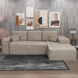 M N Furniture Smart 3 Seater Camel Right Hand L-Shape Corner Sofa - thumbnail 1