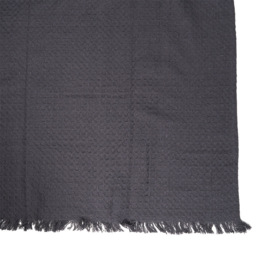 Waffle Cotton Throw Charcoal - thumbnail 4