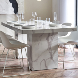 Julian Bowen Rome 6 Seater White Marble Effect Dining Table