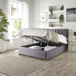 Catherine Lansfield Boutique King Size Steel Velvet Ottoman Bed - thumbnail 4