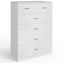 FWStyle Chilton 6 Drawer White Gloss Chest of Drawers - thumbnail 2
