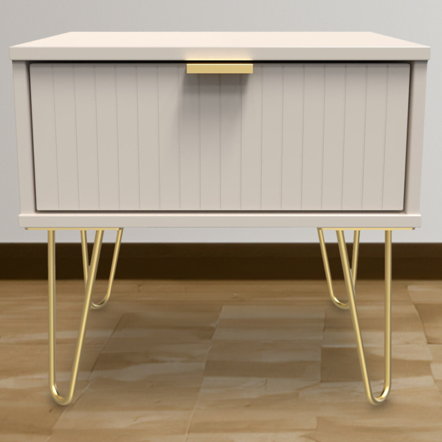 Crowndale Linear Single Drawer Kashmir Matt Bedside Table - image 1