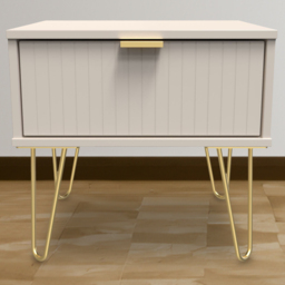Crowndale Linear Single Drawer Kashmir Matt Bedside Table - thumbnail 1