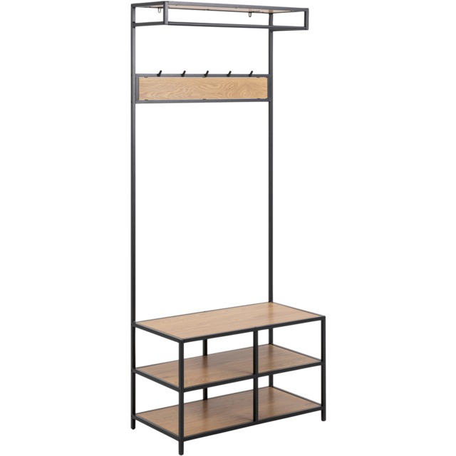 Florence Seaford 3 Shelf Black and Oak Clothes Rack - image 1