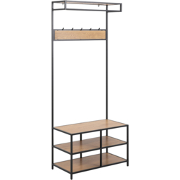 Florence Seaford 3 Shelf Black and Oak Clothes Rack