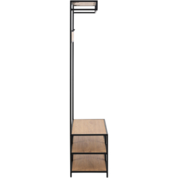 Florence Seaford 3 Shelf Black and Oak Clothes Rack - thumbnail 4