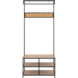 Florence Seaford 3 Shelf Black and Oak Clothes Rack - thumbnail 3