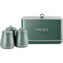 Tower Renaissance EEJB287 Forest Green Bread Bin with 3 Piece Canister Set - thumbnail 1