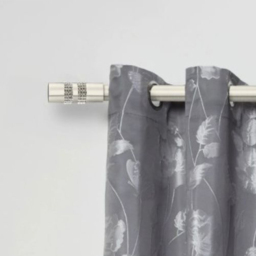 New Edge Blinds Sparkle Brushed Silver Extendable Eyelet Metal Curtain Pole Set 160-300cm - thumbnail 2