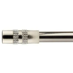 New Edge Blinds Sparkle Brushed Silver Extendable Eyelet Metal Curtain Pole Set 160-300cm - thumbnail 1