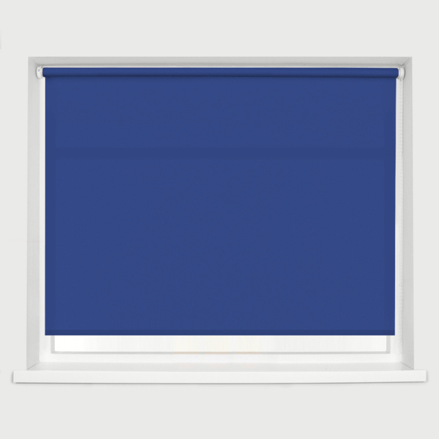 Caecus Straight Edge Roller Blind Electric Blue 120cm - image 1