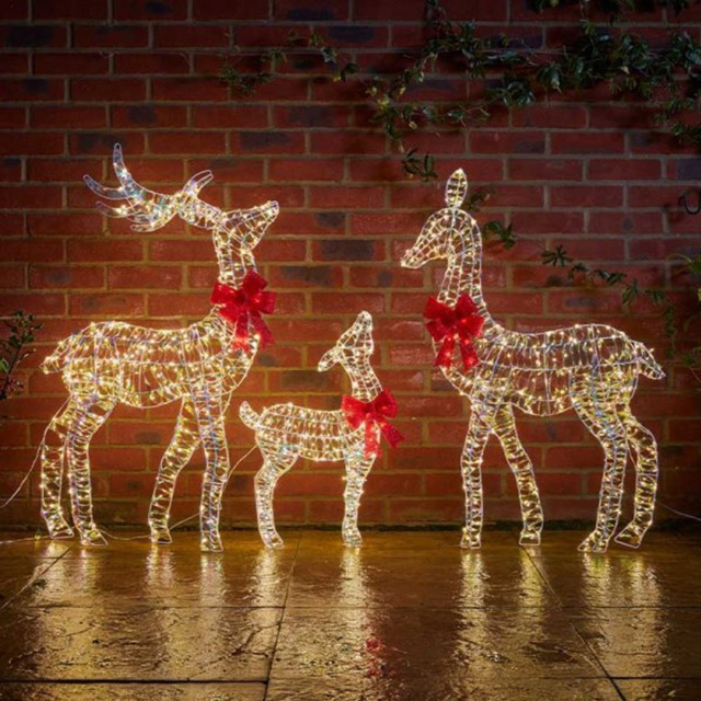 Marco Paul White LED Deer Family Outdoor Christmas Decoration - image 1