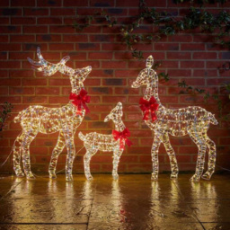 Marco Paul White LED Deer Family Outdoor Christmas Decoration