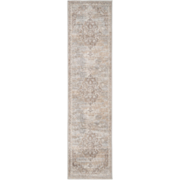 Kukoon Neutral and Beige Traditional Medallion Rug 240 x 60cm - thumbnail 1