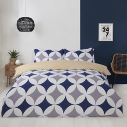 Rapport Home Geo King Size Blue Duvet Set