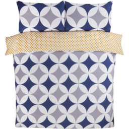 Rapport Home Geo King Size Blue Duvet Set - thumbnail 3