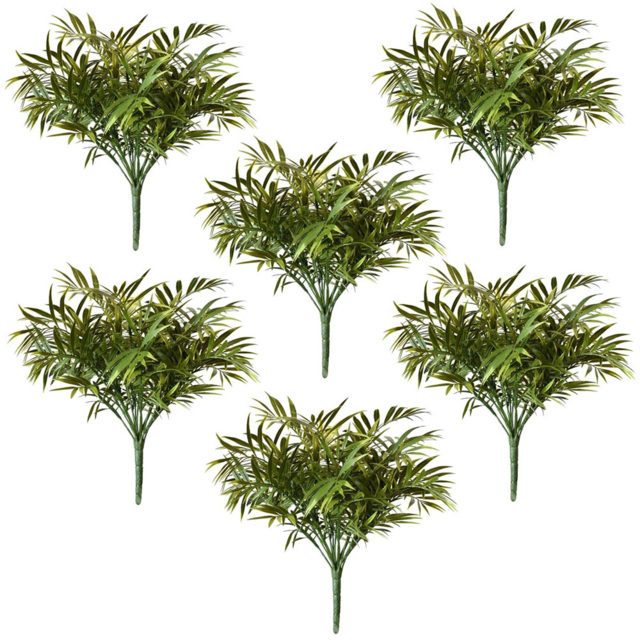 Leaf Green Palm Tree Fire Retardant Artificial Plant Stem 40cm 6 Pack - image 1