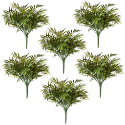 Leaf Green Palm Tree Fire Retardant Artificial Plant Stem 40cm 6 Pack - thumbnail 1