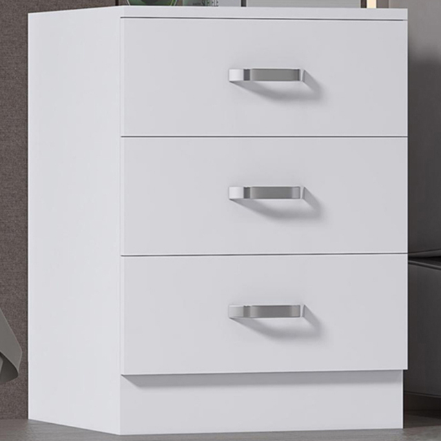 FWStyle Tunis 3 Drawer Matt White Chest of Drawer - image 1