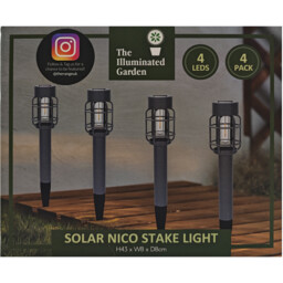 Pack of 4 Solar Nico Stake Lights Grey - thumbnail 1
