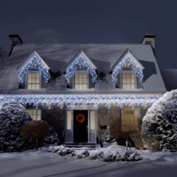 Best Artificial Mains Powered Blue and Bright White Multi-Function Icicle Light 5m