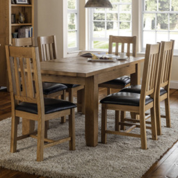 Julian Bowen Astoria 6 Seater Extending Dining Set Waxed Oak
