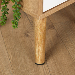 Home Source Boden Oak and White Single Drawer Bedside Table 2 Pack - thumbnail 4