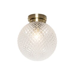 Vermont Antique Brass IP44 Flush Bathroom Light - thumbnail 2