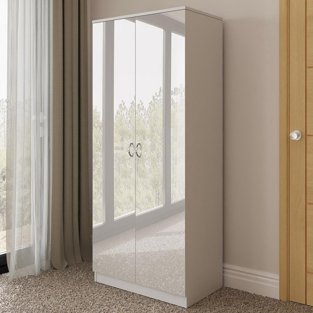FWStyle Chilton 2 Door White Gloss Wardrobe - image 1