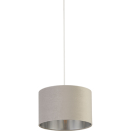 Lighting Collection Light Grey Silver Inner Velvet Drum Shade