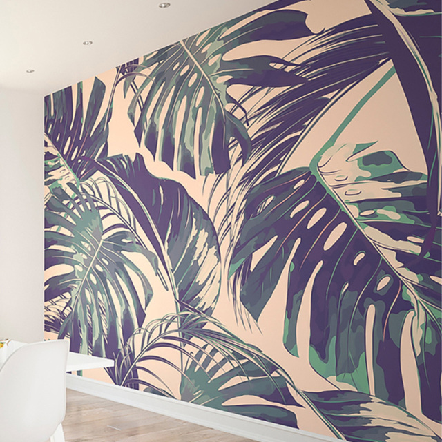 Origin Murals Palm Leaves Blush and Jade Wall Mural - image 1
