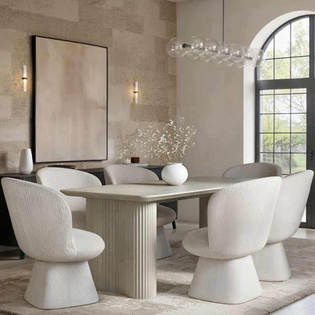 SOLACE+CO Zoya Aiko Beige 6 Seater Dining Set - image 1