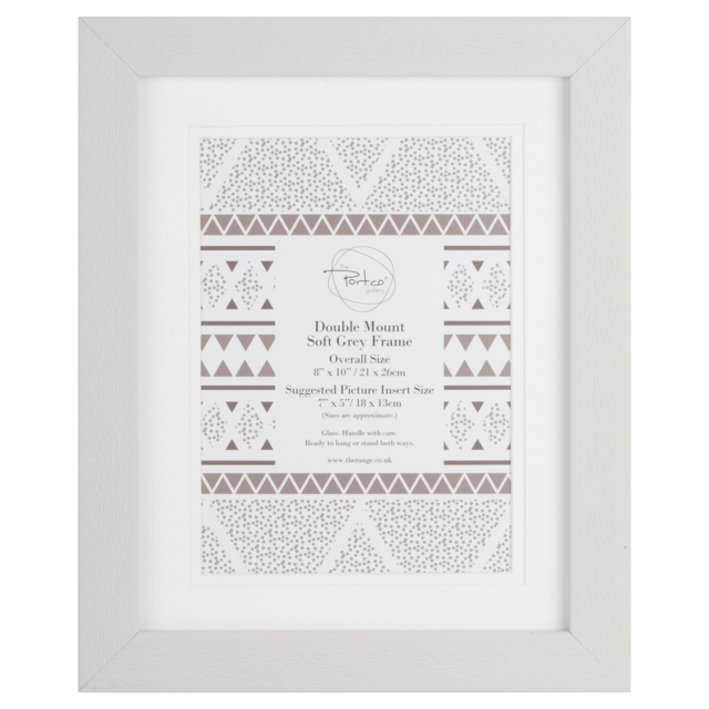 The Port. Co Gallery Soft Grey Double Mount Photo Frame 7 x 5 inch - image 1