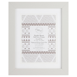 The Port. Co Gallery Soft Grey Double Mount Photo Frame 7 x 5 inch - thumbnail 1