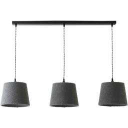 ValueLights Rory Grey Boucle 3 Drop Tapered Ceiling Pendant Light