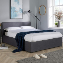 Home Source Upholstered Double Hopsack Ottoman Bed Frame - thumbnail 1