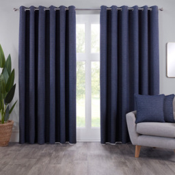 Divante Crofton Eyelet Curtain Navy 229 x 168cm - thumbnail 2
