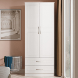 Crowndale Dorset 2 Door 2 Drawer Signature White Wardrobe Ready Assembled - thumbnail 1