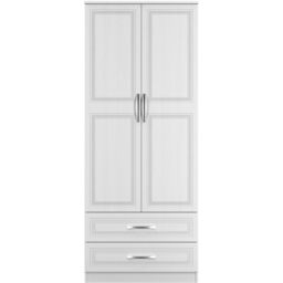 Crowndale Dorset 2 Door 2 Drawer Signature White Wardrobe Ready Assembled - thumbnail 2