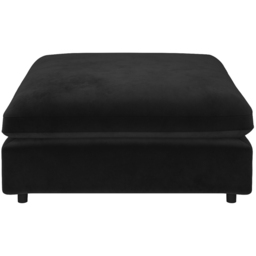 SOLACE+CO Asher Black Velvet Footstool - thumbnail 3