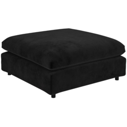 SOLACE+CO Asher Black Velvet Footstool - thumbnail 2
