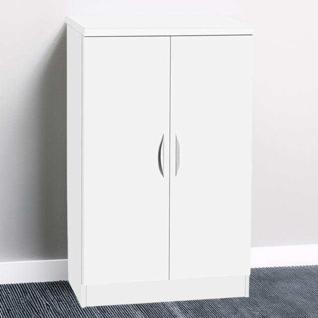 R White Cabinets 2 Door Mid Height White Cupboard - image 1