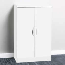 R White Cabinets 2 Door Mid Height White Cupboard