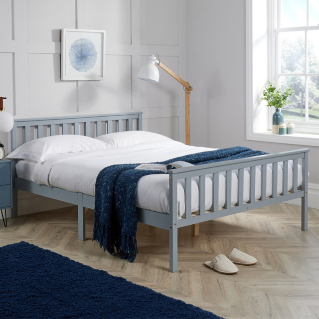 Home Source Florida Double Grey Wooden Bed Frame - image 1