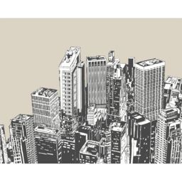 Origin Murals Urban City Skyscrapers Multicolour Wall Mural - thumbnail 2