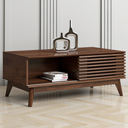 Kudl Single Sliding Door 2 Shelf Dark Columbian Walnut Coffee Table