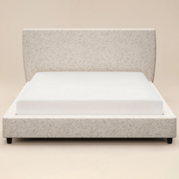 Solace+Co Luciana King Size Cream Chenille Upholstered Platform Bed Frame - thumbnail 3